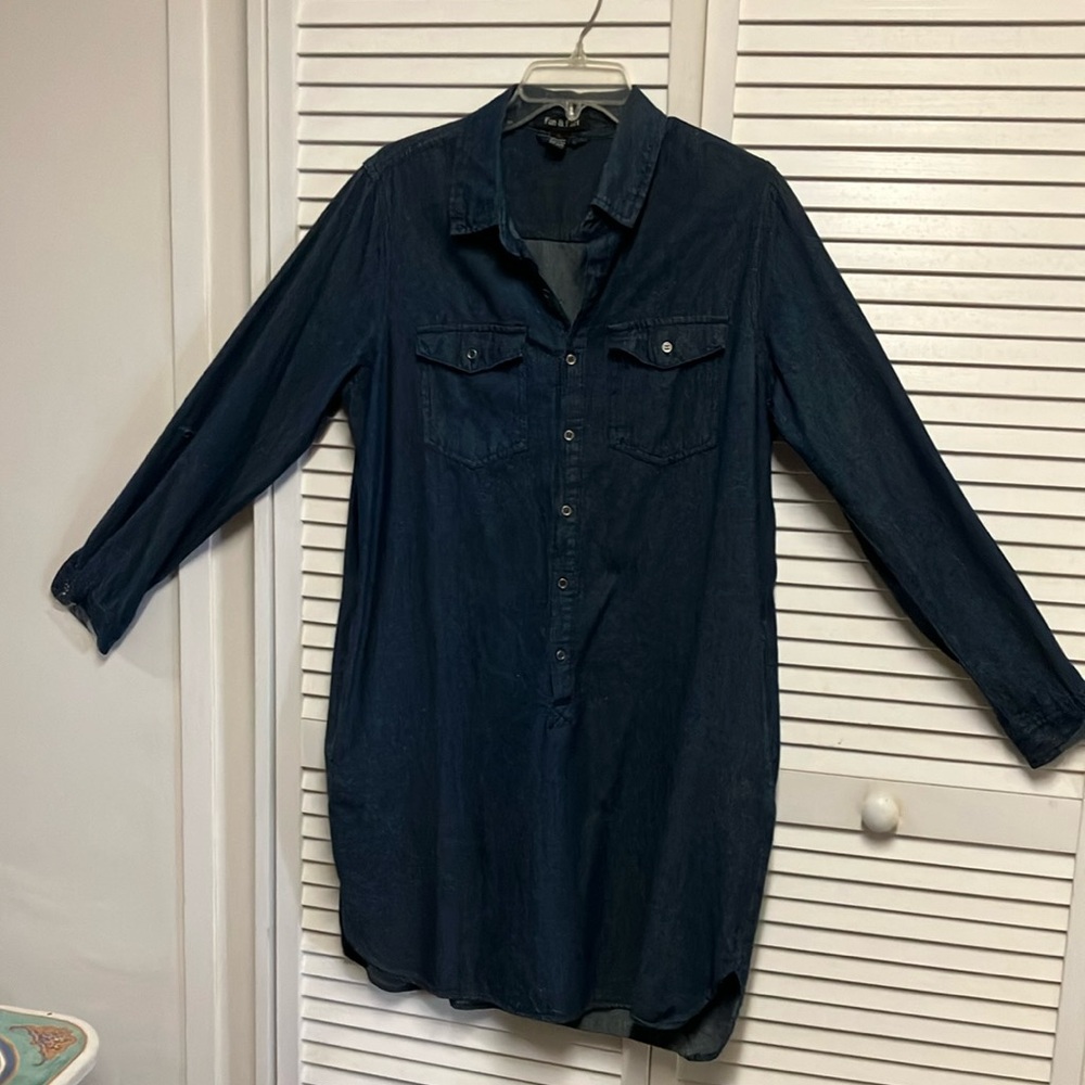 Shirt dress, denim. 100% cotton